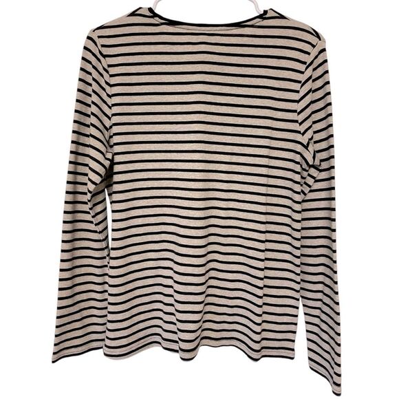 Croft & Barrow Long Sleeve Striped Classic Tee Size L - Picture 2 of 5